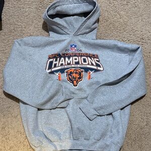 NFL Gray Hoodie with Orange and Navy Chicago Bears Graphic
